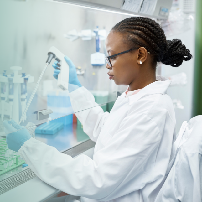 Laboratory staff with equipment