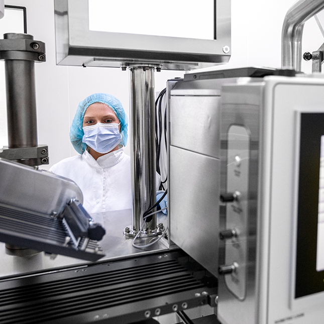 Woman working with lab equipment