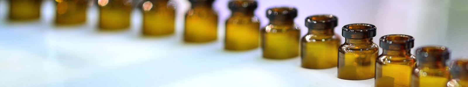 line of medicine vials