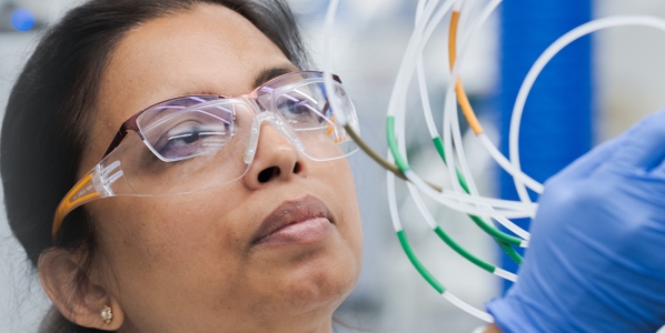 female scientist testing a product